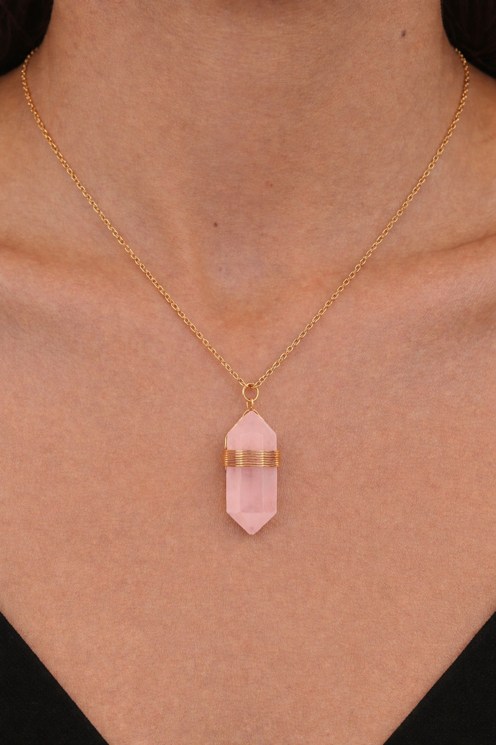 Rose Quartz Aura Necklace
