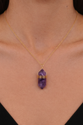 Amethyst Necklace on Model